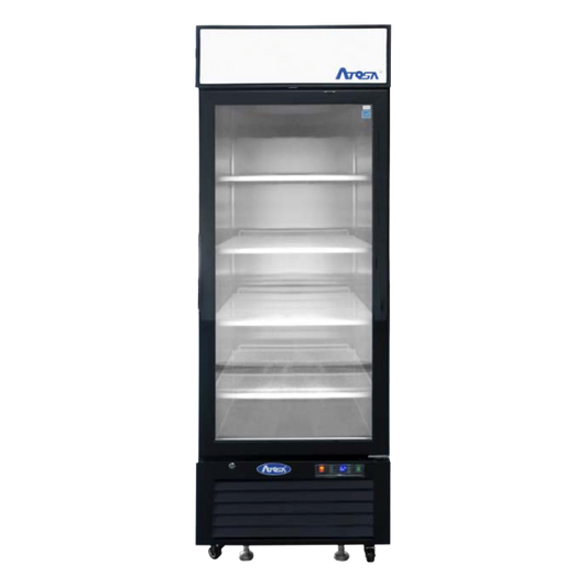 Atosa One-Section Bottom Mount Glass Door Refrigerator Black 27"W