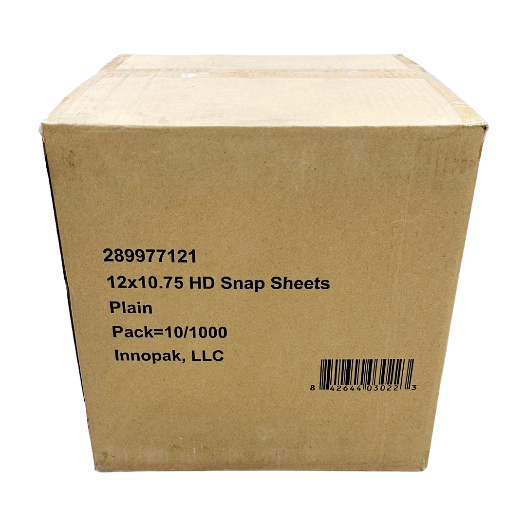 Innopak 289977121 Large Snap Sheets 12"x10.75" HDPE Deli Sheets, Case/10000