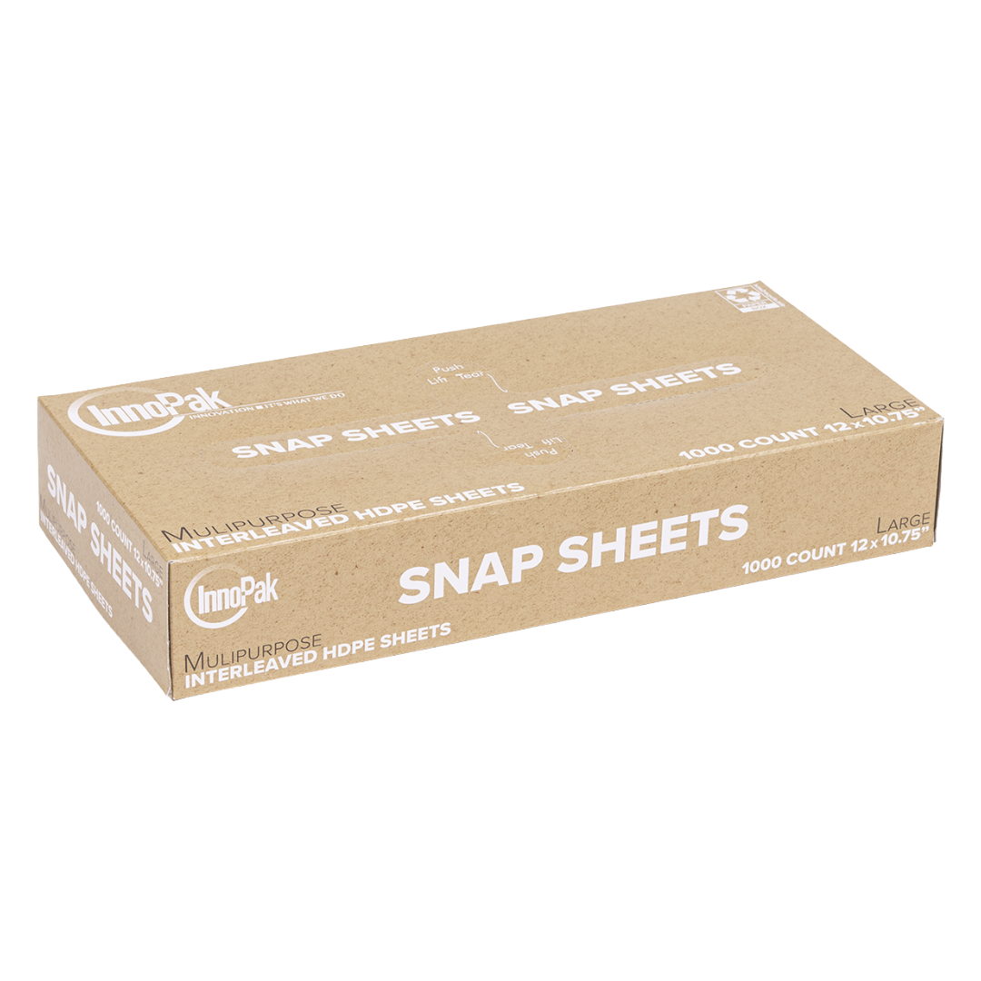 Innopak 289977121 Large Snap Sheets 12"x10.75" HDPE Deli Sheets, Case/10000