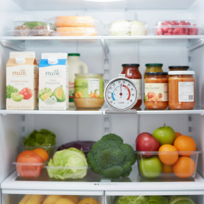 Taylor 5924 3" Dial Stainless Steel Refrigerator & Freezer Thermometer, -20°F to 80°F