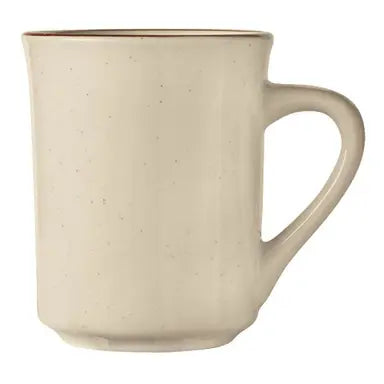Yanco Ultima Brown Speckled Round Narrow Rim Stoneware Mug 8-1/2 oz. BR-17 - 36/Case