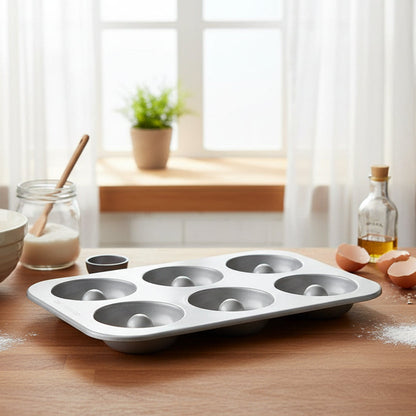 Nordic Ware Full Size Donut Pan 4.5 Cup Red Aluminum 30070