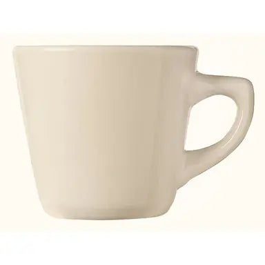 Yanco Ultima Cream White Round Rolled Edge Stoneware Tall Cup 7 oz. RE-1 - 36/Case