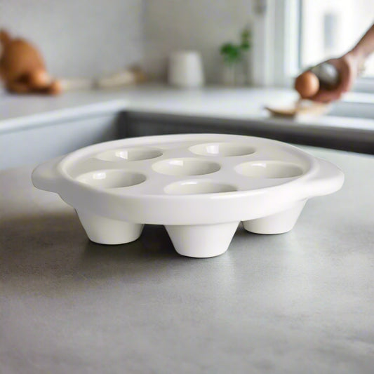 Steelite International Escargot Plate 6 Hole 6-3/4"x1 11660AWHA - 12/Case