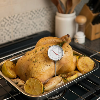 Taylor 3504FS 2" Dial Oven-Safe Meat Thermometer with 4-1/2" Stem, 120°F to 210°F