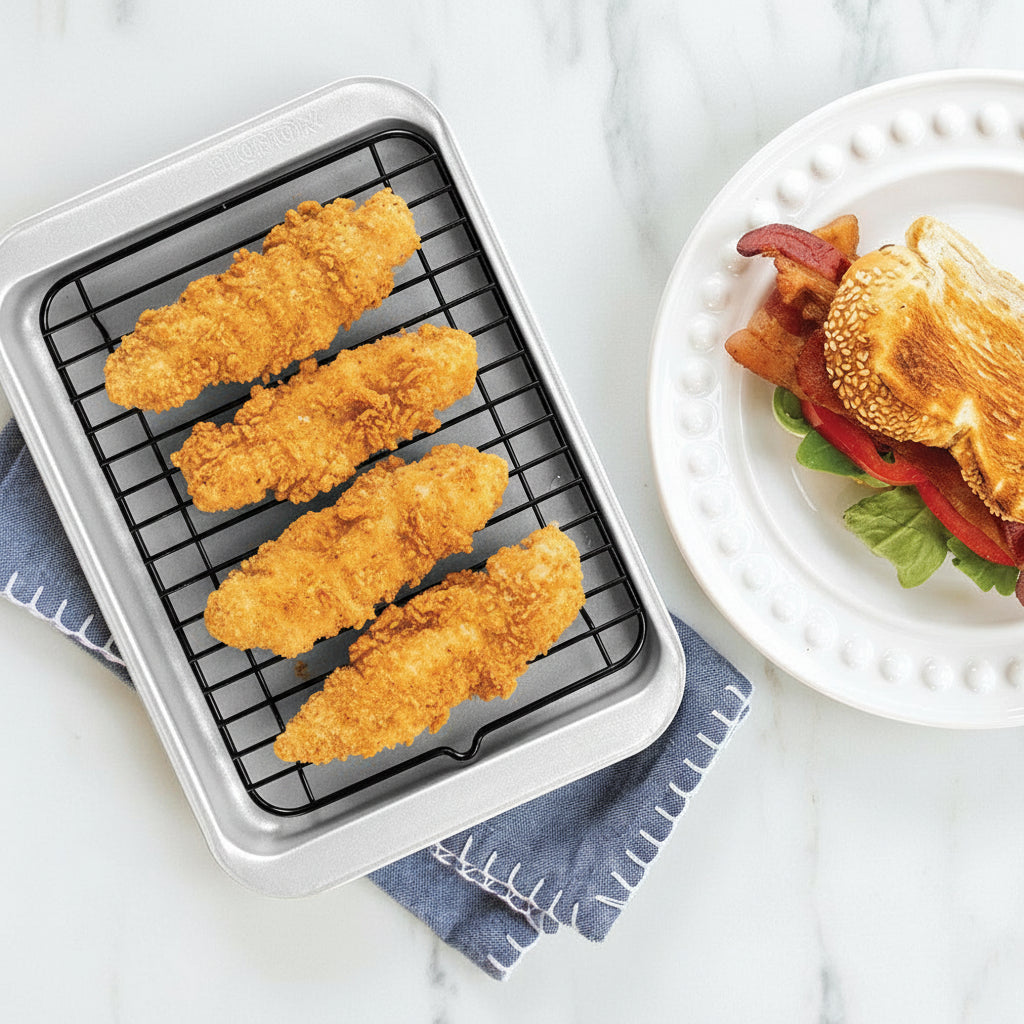 Nordic Ware Aluminum Compact Ovenware 2 Piece Broiler Set 42212