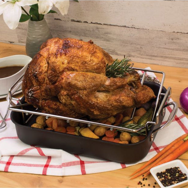 Harold Imports Professional V Roasting Rack Chrome Plated 43188