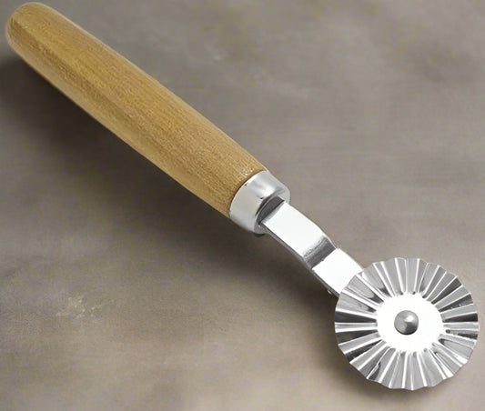 Ateco Fluted Pastry Wheel Stainless w/ Wood Handle 1.03" 1397