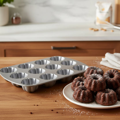 Nordic Ware Bundt Brownie Pan 4 Cups Black Cast Aluminum 52824