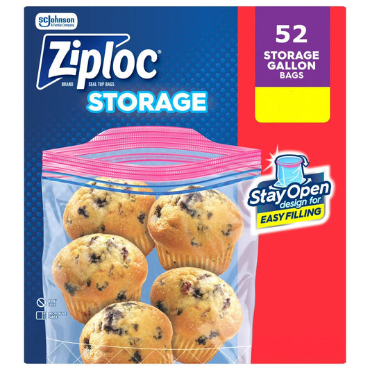 Ziploc Easy Open Clear Gallon Storage Bag - 52/Box