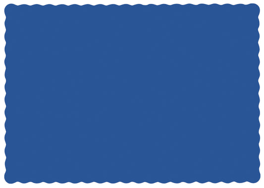Placemat Paper Scalloped Edge Navy Blue 10" x 14" - 1000/Case