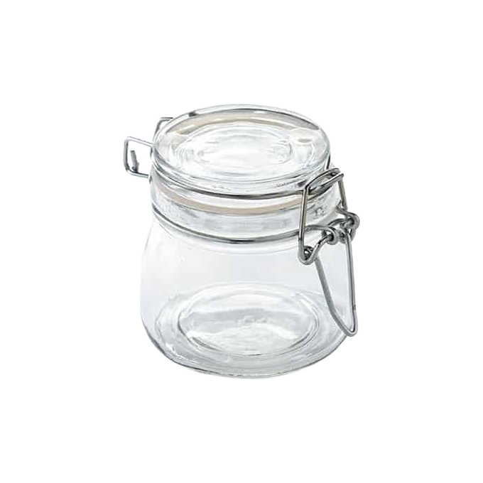 American Metalcraft HMMJ5 5 oz. Clear Glass Mini Mason Jar with Hinged Lid