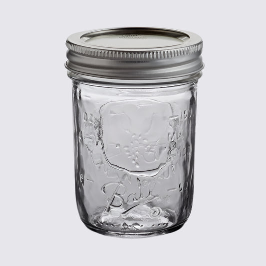 Ball Half-Pint Regular Mouth Glass Canning Jar with Silver Metal Lid 8 oz. 60000ZFP