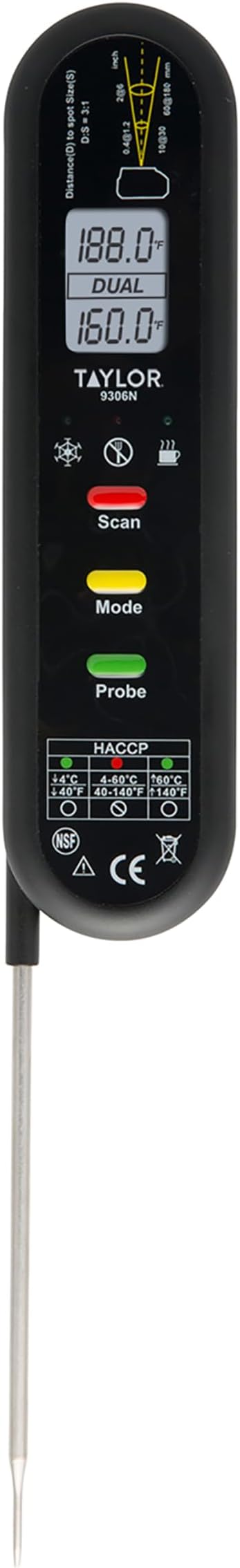 Taylor Splash-proof InfraRed Thermometer 9306N