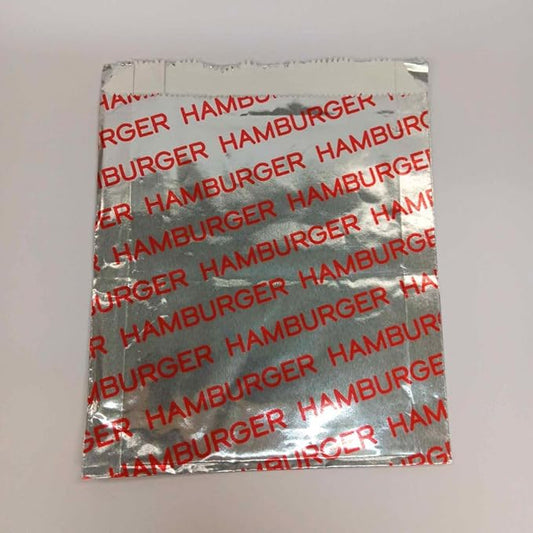 Foil Hamburger/Sandwich Bag Large "Hamburger" Printed 6" x 3/4" X 6-1/2"  - 1000/Case