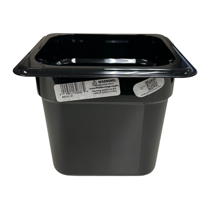 Cambro 66CW110 Camwear Black Polycarbonate Sixth-Size Food Pan, 6" Deep, 2.4 qt