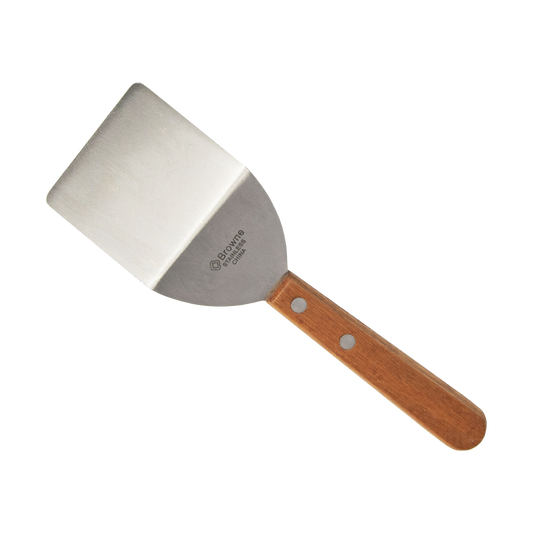 Browne 574304 Wood Handle Stainless Steel Turner, 3.5" x 2"