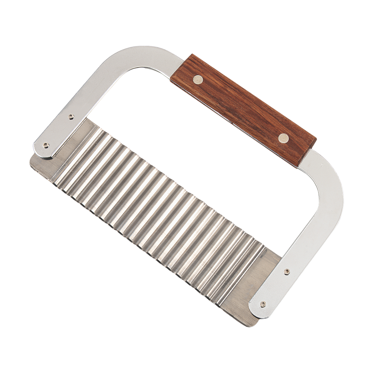 Browne 574309 Stainless Steel Garnish Serrator with Wood Handle, 7" x 2"