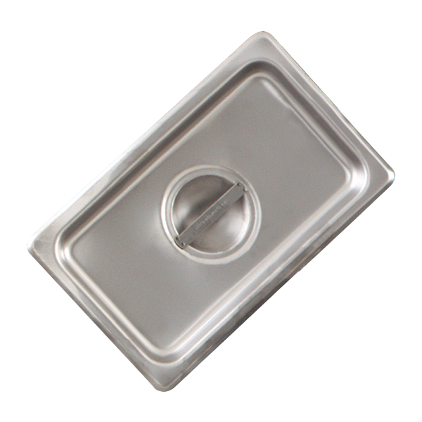 Browne 575598 Stainless Steel Solid Steam Table Pan Cover with Handle, 1/9 Size