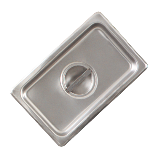 Browne 575598 Stainless Steel Solid Steam Table Pan Cover with Handle, 1/9 Size