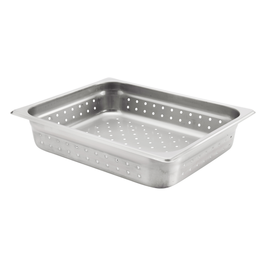 Browne 5781212 Stainless Steel Anti-Jam Perforated Half Size Steam Table Pan 2.5" Deep, 4.3 qt