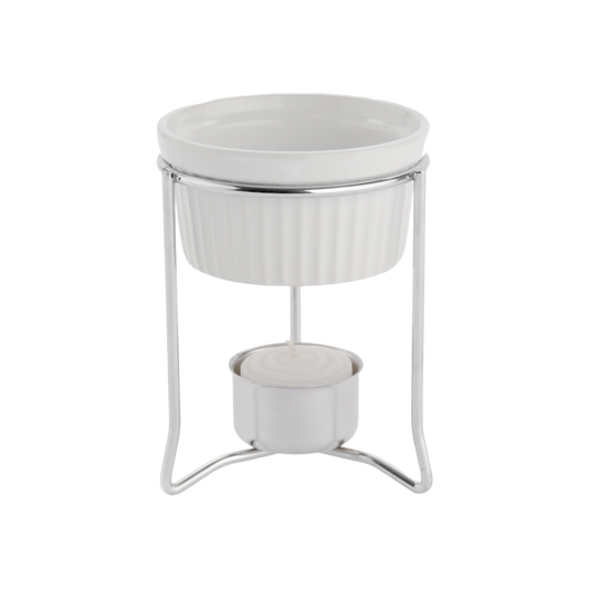 Browne 575767 Stainless Steel Butter Warmer Set 3.5" Dia., 4.2 oz, 4-Piece