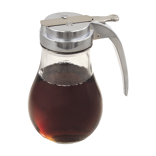 Browne 575190 Glass Syrup Dispenser with Chrome Top, 14 oz