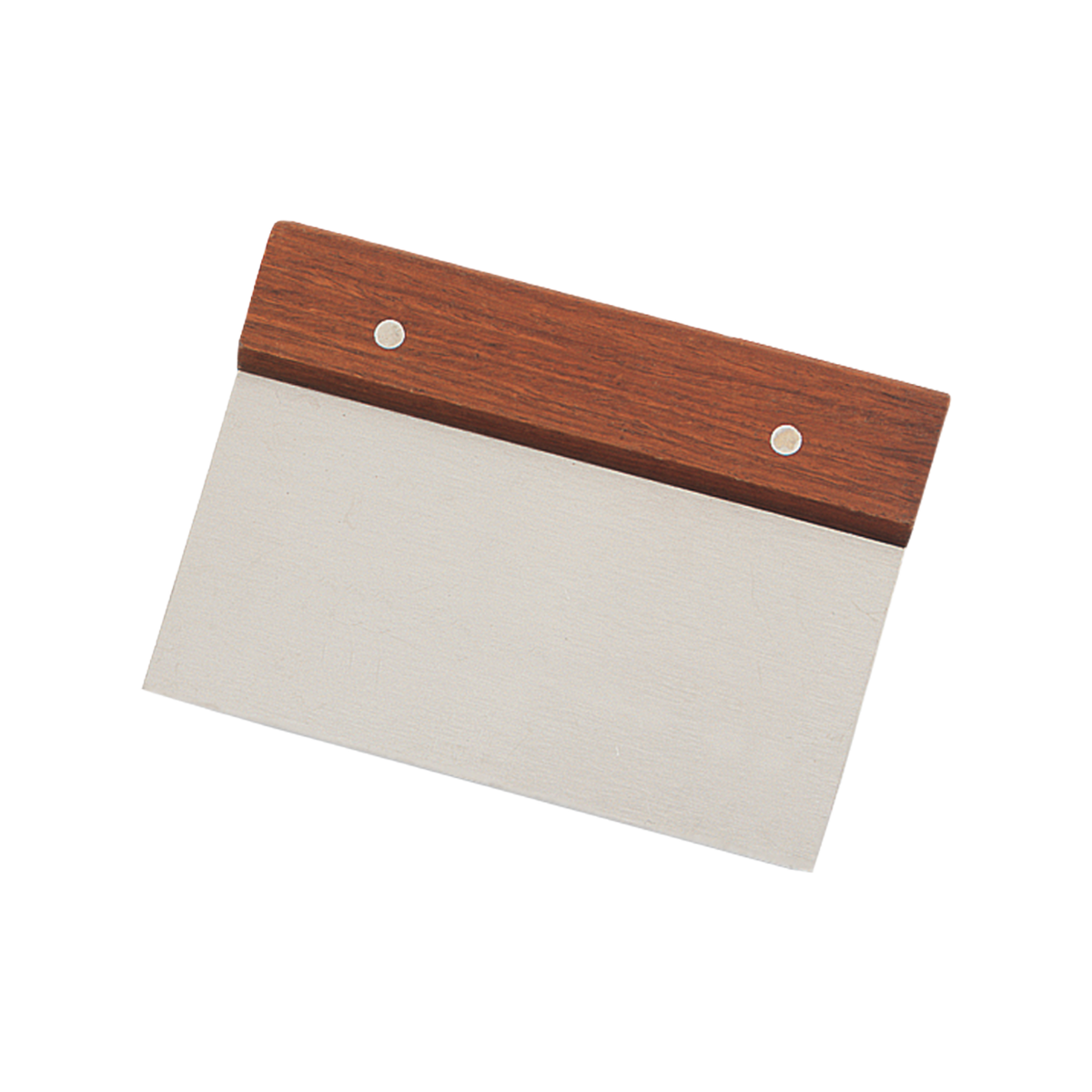 Browne 574264 Stainless Steel Dough Scraper with Wood Handle, 4" x 6"