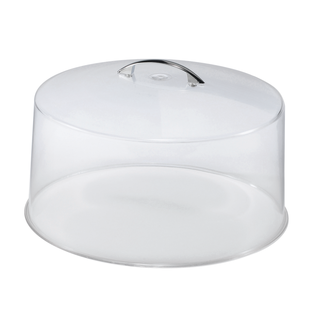 Browne 57140 One-Piece Lucite Cake Cover with Chrome Handle, 12"