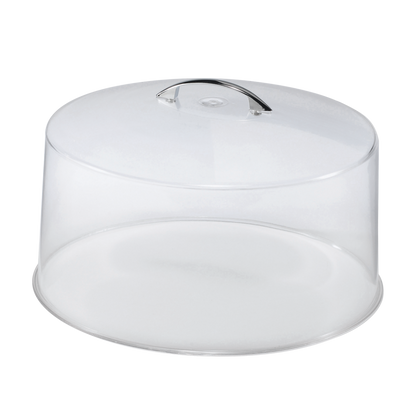 Browne 57140 One-Piece Lucite Cake Cover with Chrome Handle, 12"