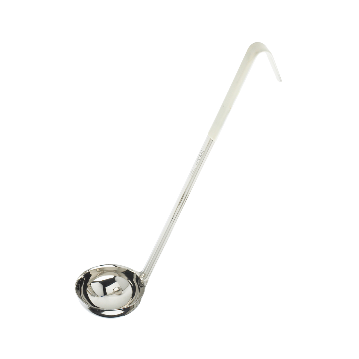 Browne 9943IVR One-Piece Stainless Steel Ladle with Ivory Handle 11", 3 oz