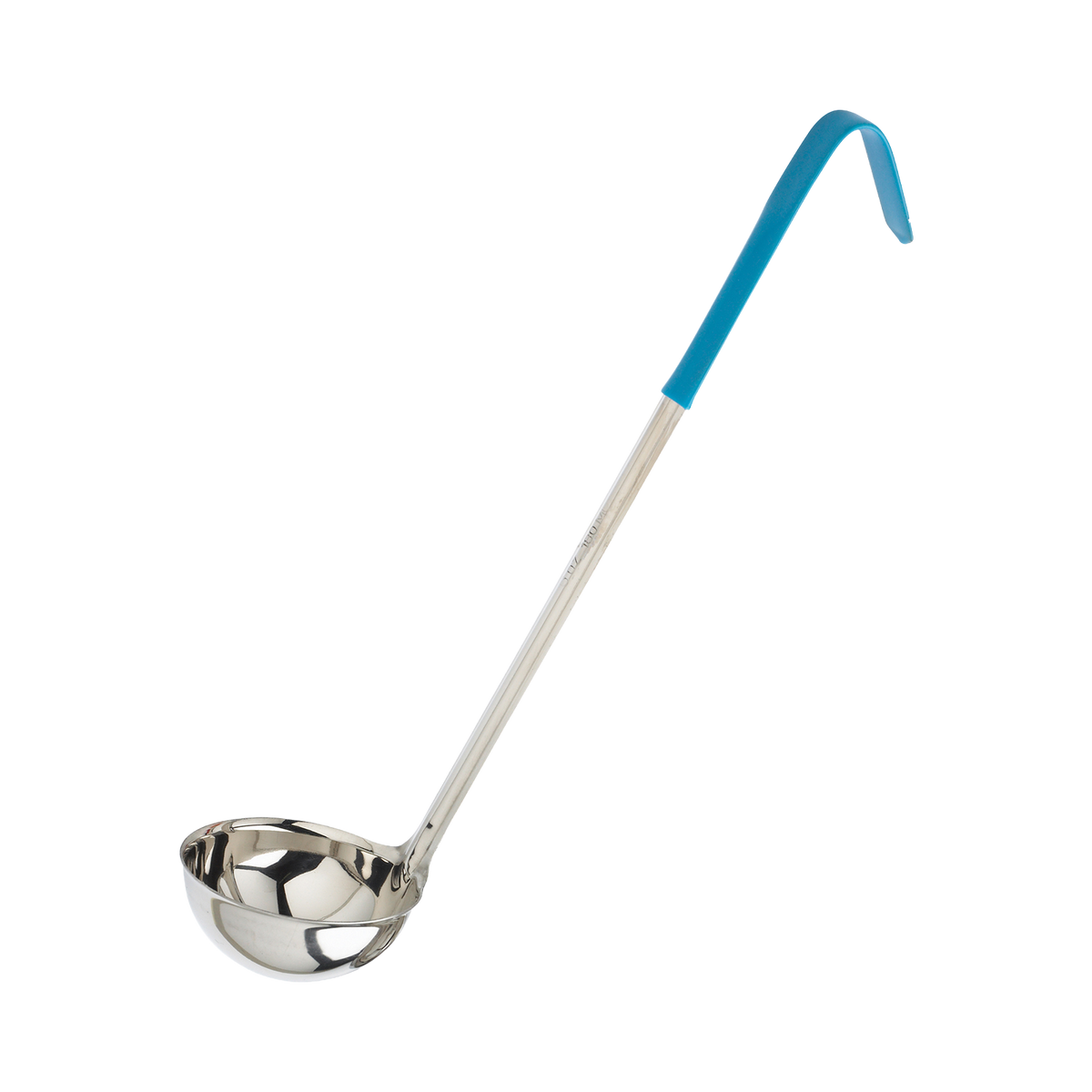 Browne 9946TL One-Piece Stainless Steel Ladle with Teal Handle 13", 6 oz