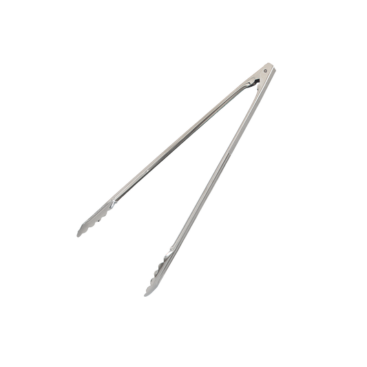 Browne 4512 Stainless Steel Scalloped Utility Tongs, 12"