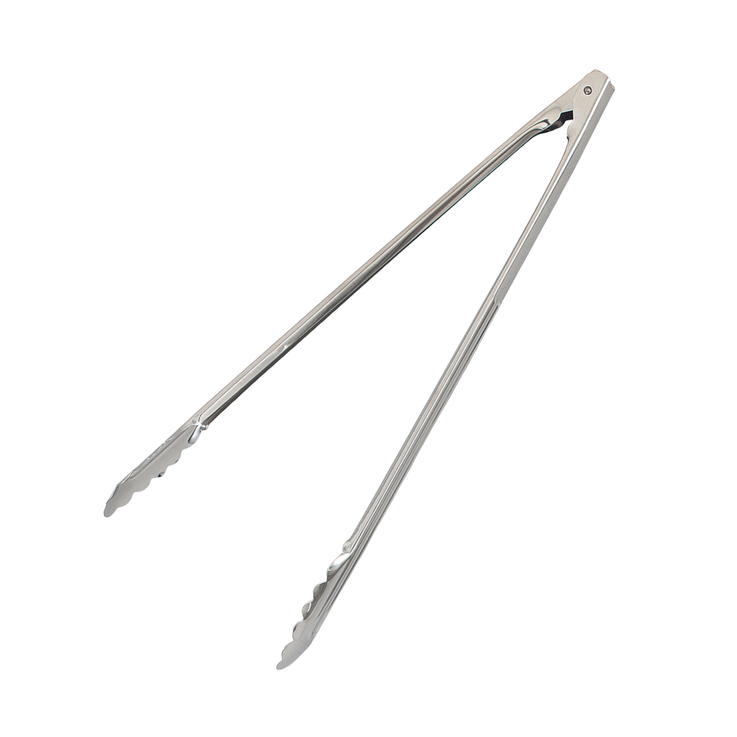 Browne 4513 Stainless Steel Coil Spring Scalloped Utility Tongs, 16"