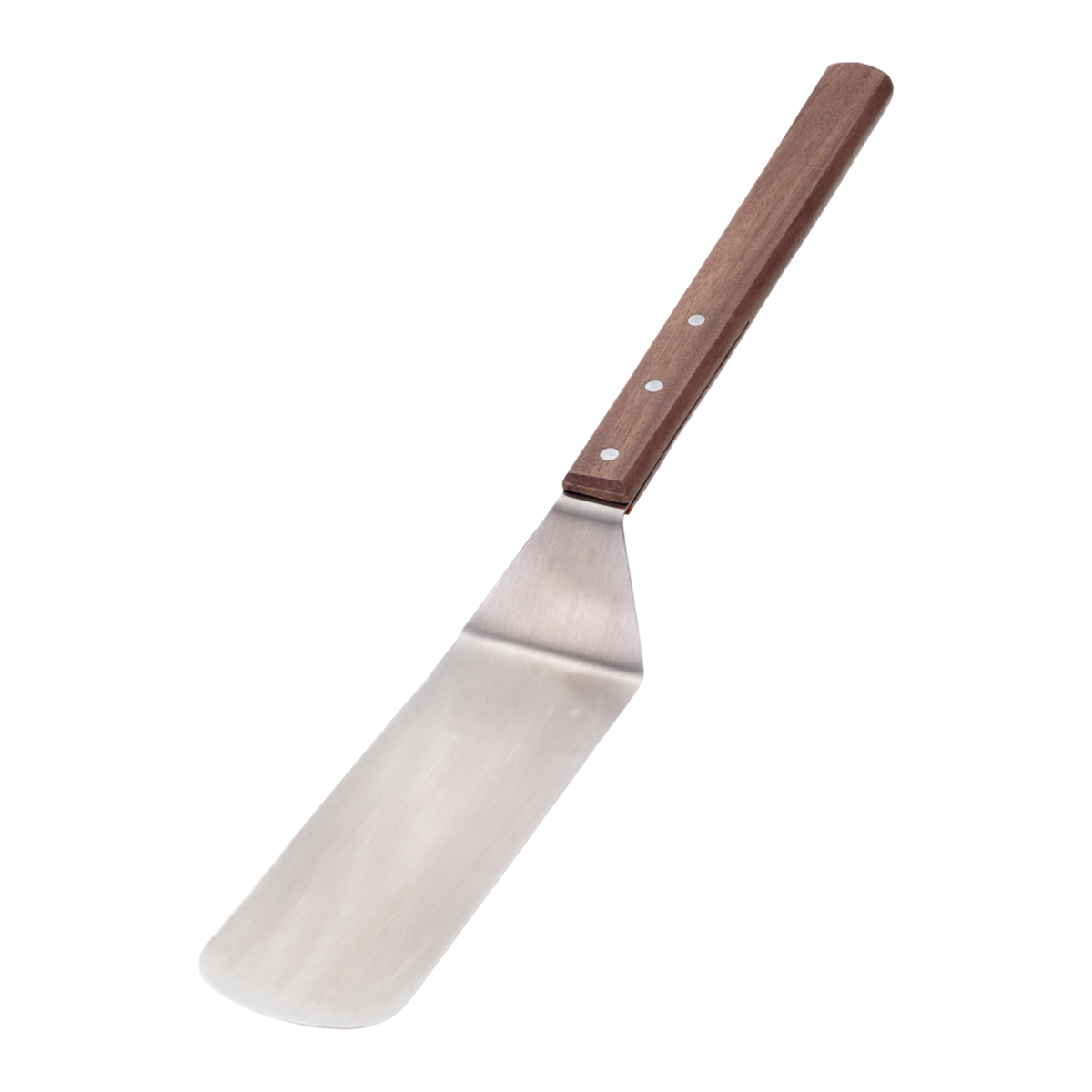 Browne 574316 Stainless Steel Solid Turner with Long Wood Handle, 8" x 3"