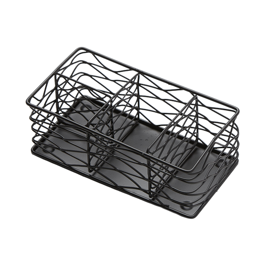 American Metalcraft BNCB84 8.5" x 4.38" Birdnest Black Wire Coffee Caddy