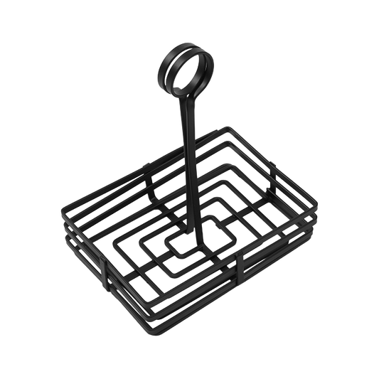 American Metalcraft FWC68 8" x 5.88" Flat Coil Wrought Iron Condiment Basket