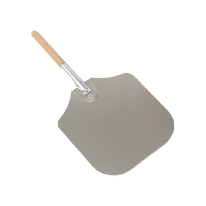 American Metalcraft 2814 14" x 16" Aluminum Pizza Peel with Wood Handle, 28"L
