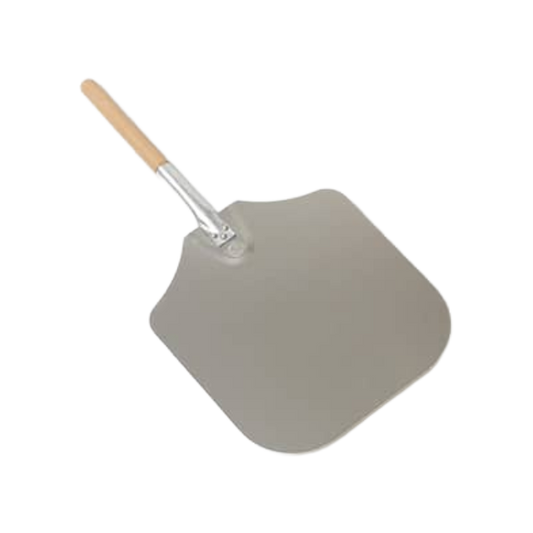 American Metalcraft 2814 14" x 16" Aluminum Pizza Peel with Wood Handle, 28"L