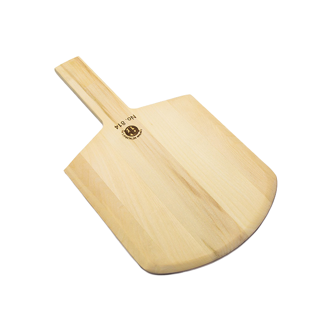 American Metalcraft 814 8" x 9" Wood Pizza Peel, 14"L