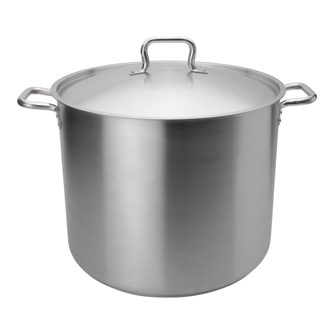 Browne 5733940 Elements Stainless Steel Stock Pot with Cover 16" Dia., 40 qt