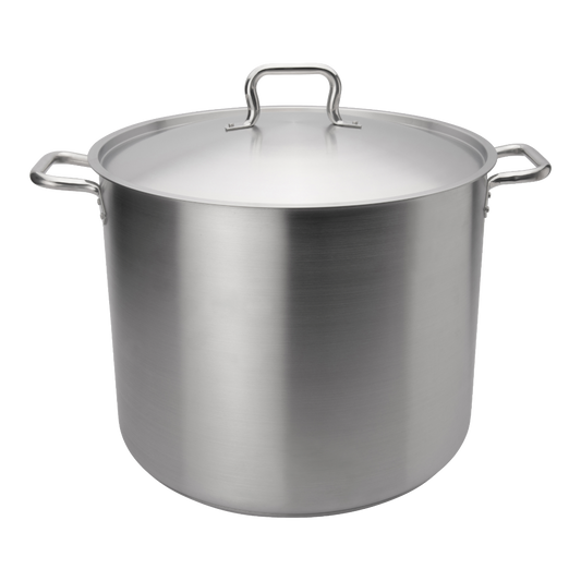 Browne 5733940 Elements Stainless Steel Stock Pot with Cover 16" Dia., 40 qt