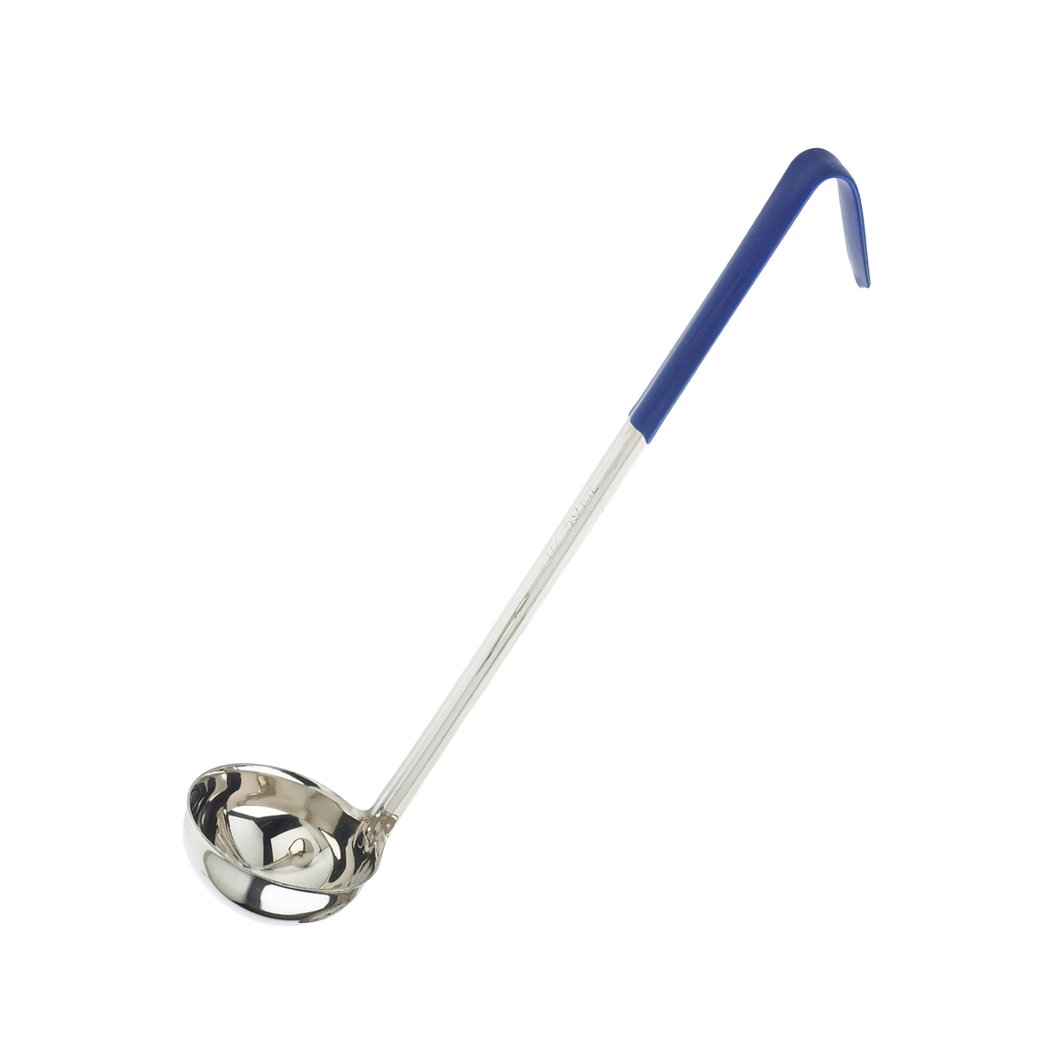 Browne 9942BLU One-Piece Stainless Steel Ladle with Blue Handle 11", 2 oz
