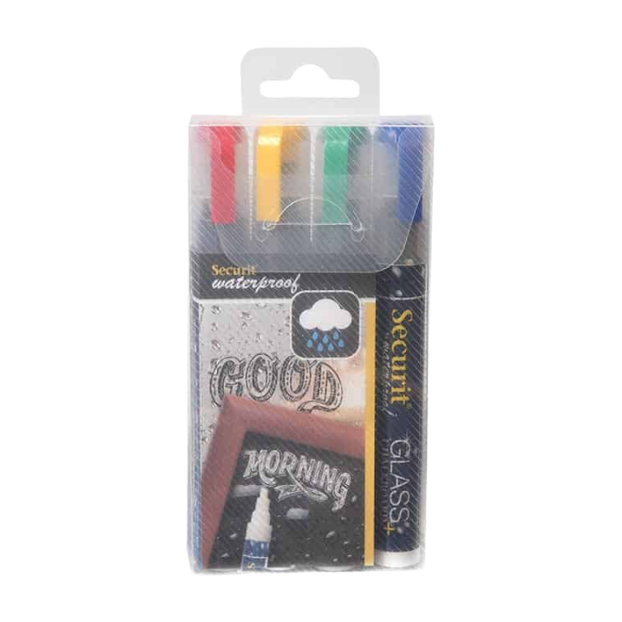 American Metalcraft SMA510V4 Securit Small Tip Chalk Markers - 4/Pack