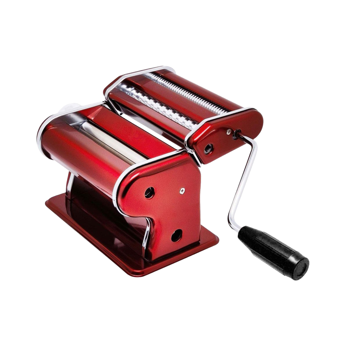 Fante's Steel Aunt Gina's Pasta Machine with Double Cutter, Red