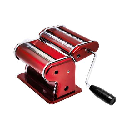 Fante's Steel Aunt Gina's Pasta Machine with Double Cutter, Red