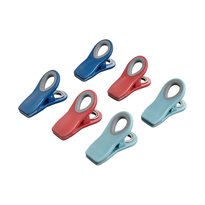 HIC Kitchen Magnetic Bag Clips with Non-Slip Grip, 3" (6-Pack)