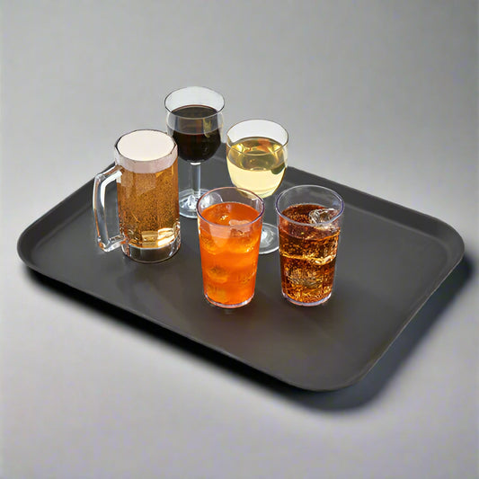 Cambro Camtread Serving Black Satin Tray Rectangle 14"x18" 1418CT110