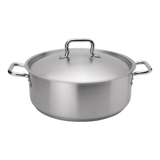 Browne 5734014 Elements Stainless Steel Brazier with Cover, 15 qt