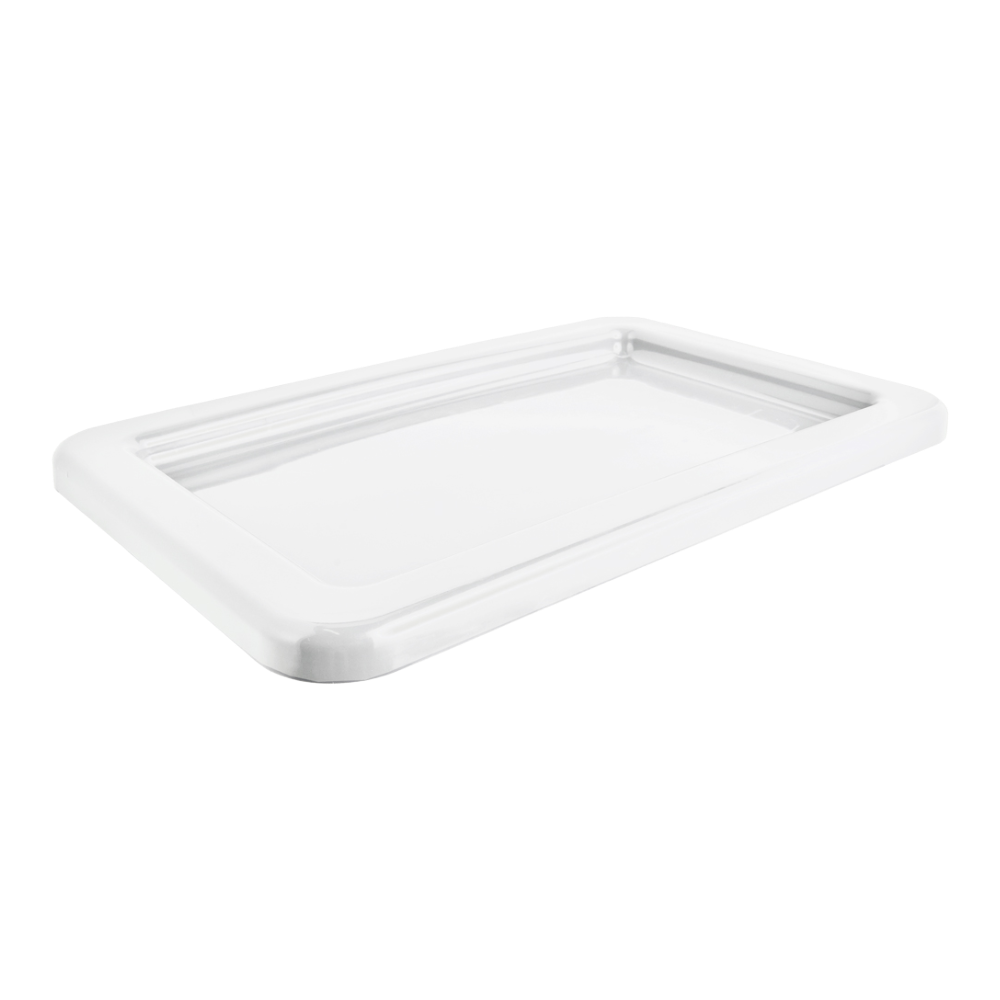 Winholt WHPL-8LID-WH 16" x 25" Polyethylene Meat Lug Box Lid - White